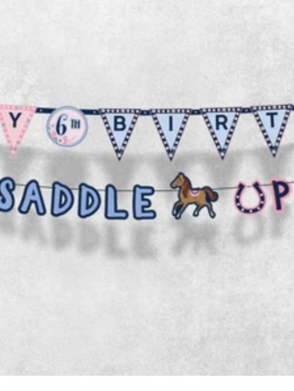 Amscan Pink and Blue Saddle Up Birthday Banner